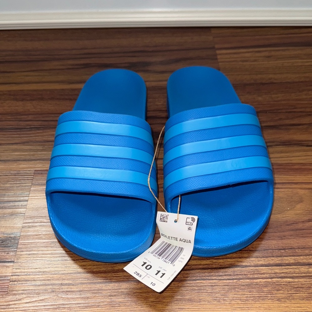 Adidas Vibrant Blue Slide Sandals